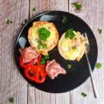 kiaušiniai, kiaušinis keksiukas duonos riekėje